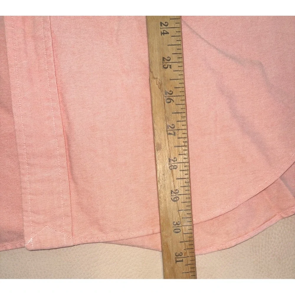 Polo Ralph Lauren Long Sleeve Oxford Button Down Solid Peach Large Custom Fit